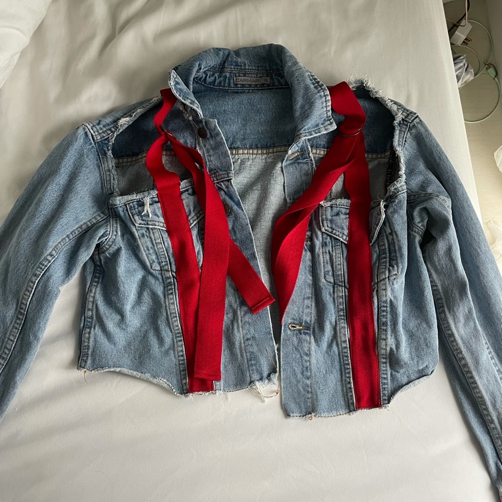 Carmar denim cropped jean jacket